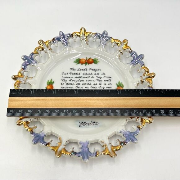 Vintage 1960's The Lord's Prayer Christian Florida Travel Souvenir Plate - Picture 3 of 5